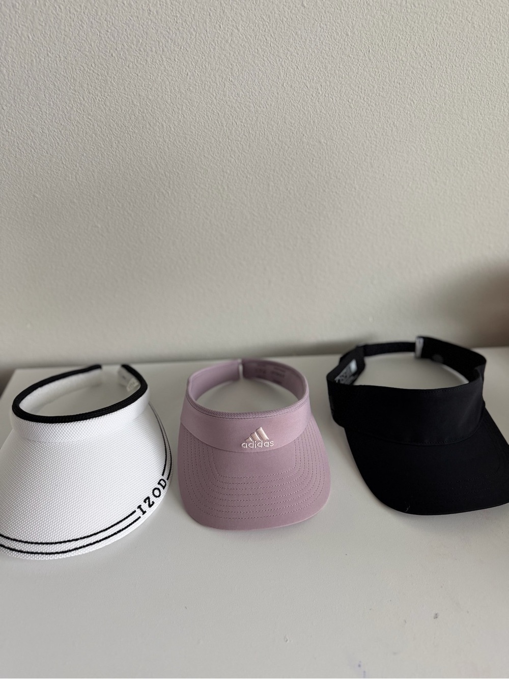 Bundle adidas and IZOD Visor Trio  Center with White and Black Options
